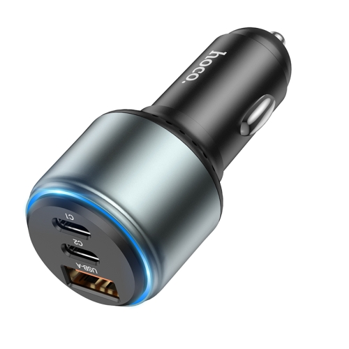 Hoco NZ9 Galloper 95W Dual USB-C / Type-C + USB 3-port Car Charger(Black)