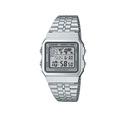 Casio, A500WA-7DF, Men’s Watch Vintage Collection Digital, Silver Dial Silver Stainless Band