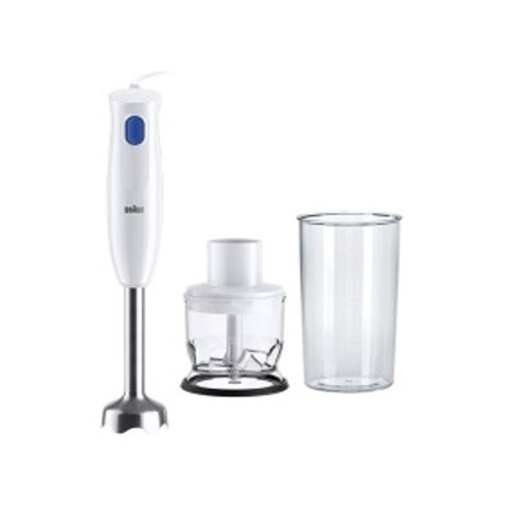 Braun MQ10.201M Multiquick  2 in 1 Hand Blenderwith metal shafT.  450 watts. Easy twist system 1 speed system, Chooper 350 ml capacity.