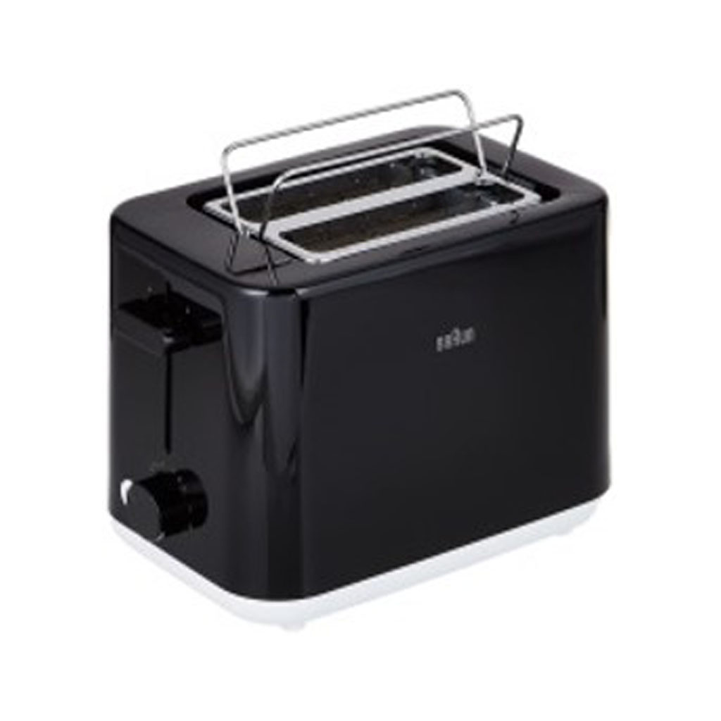 Braun HT1010BK 2 slots Bread Toaster 8 Browning settings, Bun warmer, 900 Watts, Black color made in China