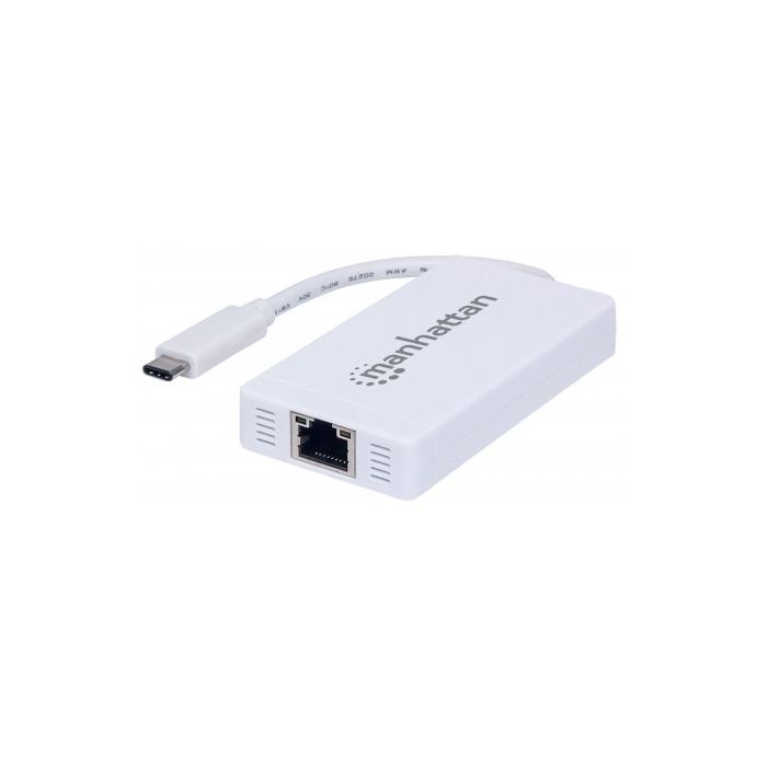 Manhattan USB Hub, Type C, 3 Port, with Gigabit Ethernet