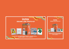 FJ INSTAX SQUARE SQ LINK  PHOTO KIT Square Frame (x1))/Photo Album(x1)Square film(x1) Green/WHITE