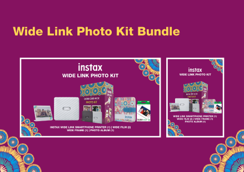 FJ INSTAX WIDE LINK  PHOTO KIT Wide Frame (x1)/Photo Album(x1)Wide film(x2) GRAY/WHITE