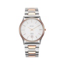 TITAN, 1683KM01, Men's Watch Edge Silver Dial Silver & Rose Gold Stainless Steel Strap Watch.