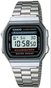 Casio, A168WA-1WDF, Men’s Watch Vintage Collection Digital, Grey Dial Silver Stainless Band