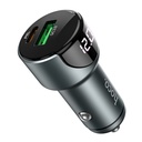 HOCO CAR CHARGER  -Z42 LED - METAL GRAY - USB-A : QC3.0 /USB-C : PD20W