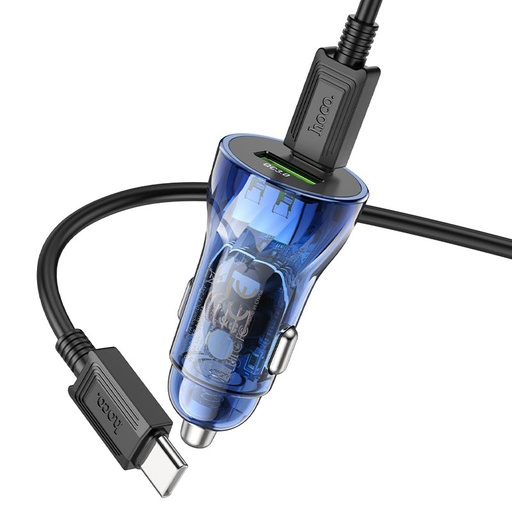 HOCO CAR CHARGER -DZ3 MAX - BLACK - USB-A : QC3.0 /USB-C : PD20W